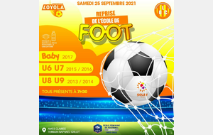 Rentrée Ecole de Football baby, U6U7 U8U9