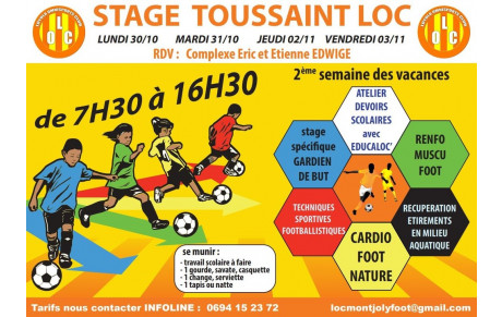 DOSSIER D'INSCRIPTION STAGE TOUSSAINT