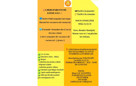 STAGE CARNAVAL 2020